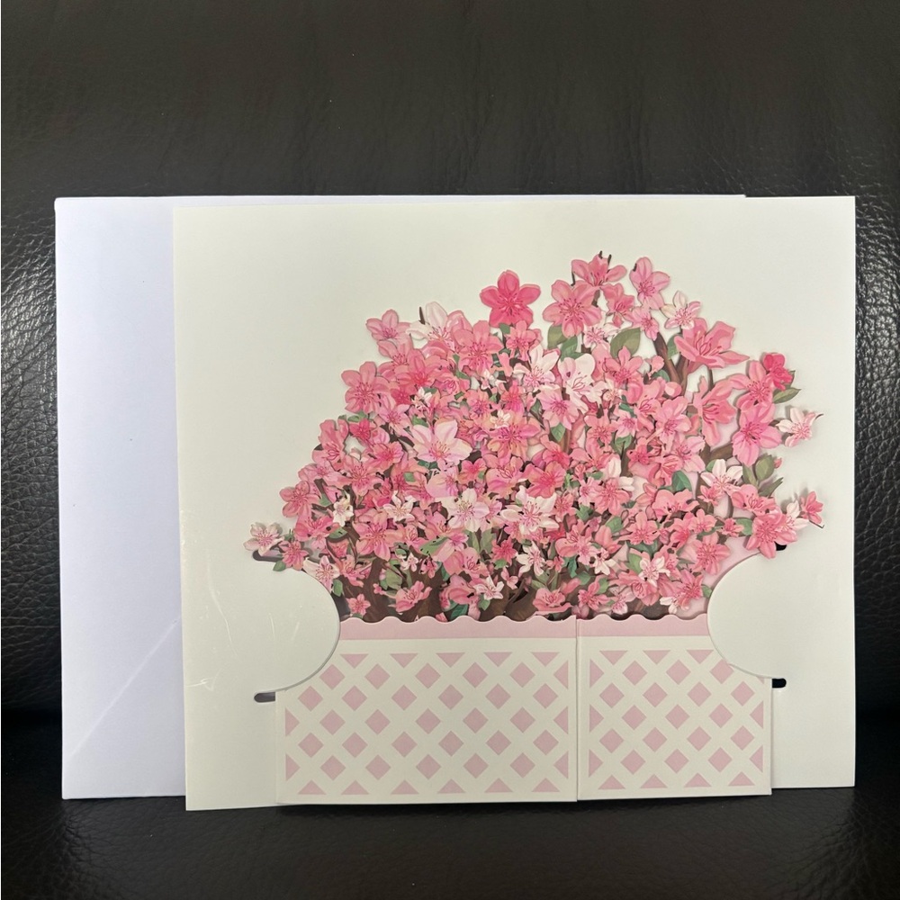 Pink Floral Arrangement Pop Up Card - Picture 3 of 7